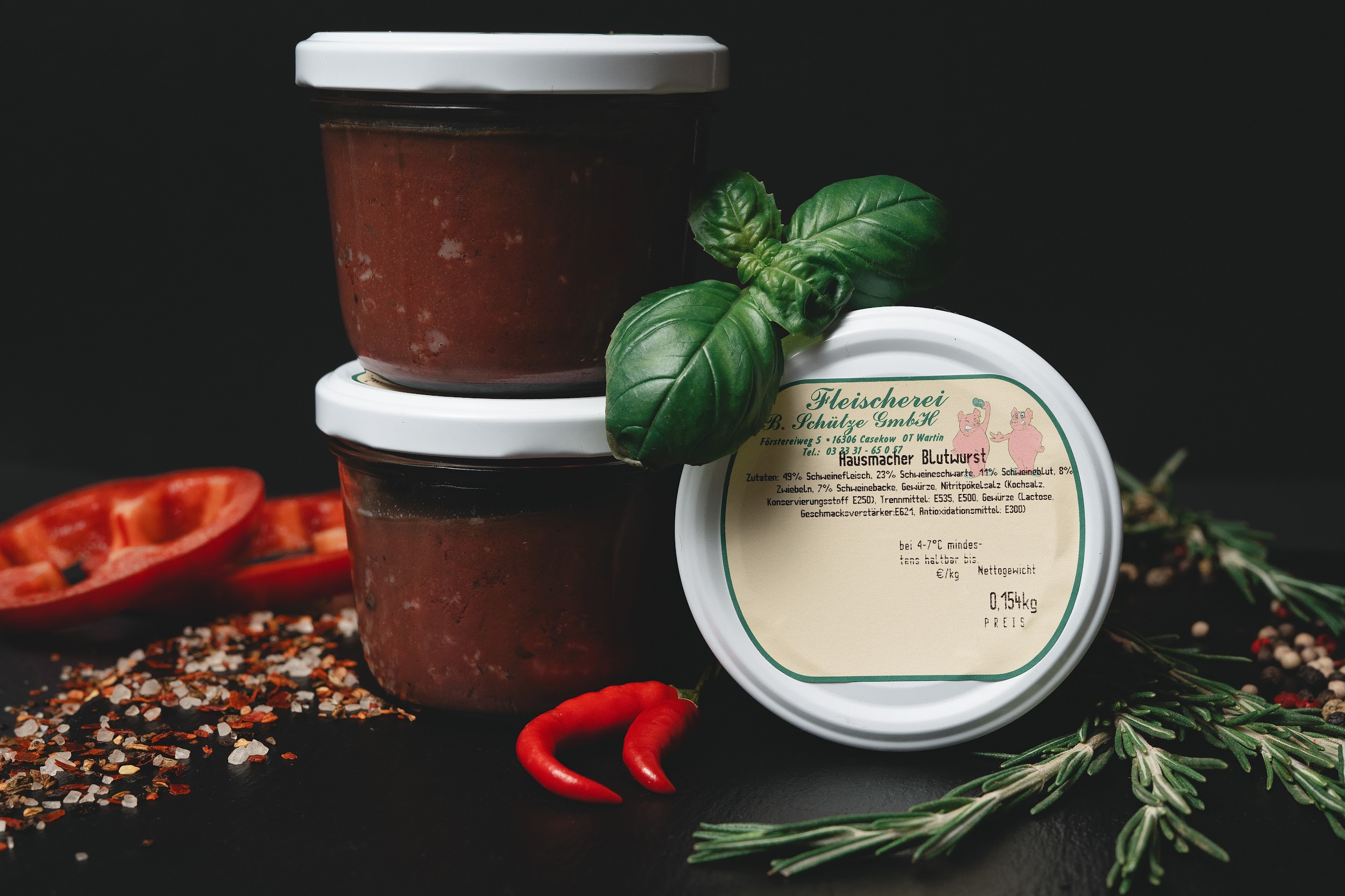 Hausmacher Blutwurst der Fleischerei Schütze